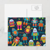 Kleurrijke Kinder robot Briefkaart (Voorkant / Achterkant)
