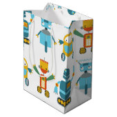 Kleurrijke Kinder robot Medium Cadeauzakje (Achterkant Gekanteld)