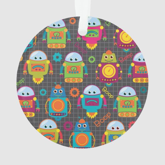 Kleurrijke Kinder robot Ornament (achterkant)