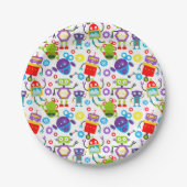 Kleurrijke Kinder robot Papieren Bordje (Voorkant)