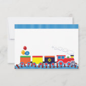 Kleurrijke Kinder trein verjaardagsfeest dank u Bedankkaart (Achterkant)