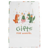 Kleurrijke Kinderachtige Dinosaurussen Kinderen Ve Medium Cadeauzakje (Achterkant)