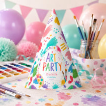 Kleurrijke kinderkunstfeest 6e verjaardag schilder