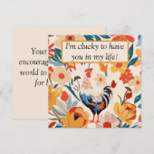 Kleurrijke kip bloemen bedankje (Voorkant / Achterkant)