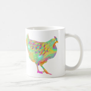 Kleurrijke kip cute illustratie koffiemok