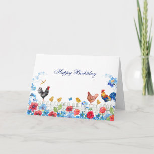 Kleurrijke kippenboerderij tuin  kaart