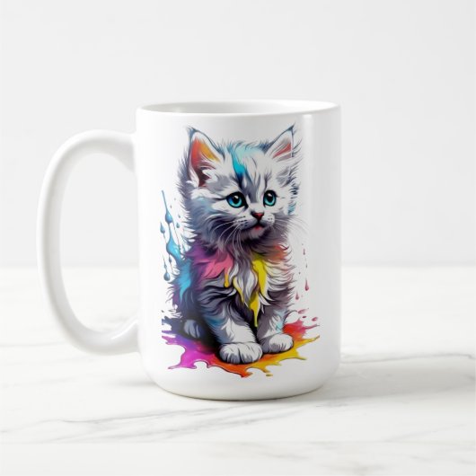 Kleurrijke kitten Mok (Links)