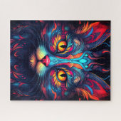 Kleurrijke kitty kat dier psychedelische fantasy k legpuzzel (Horizontaal)