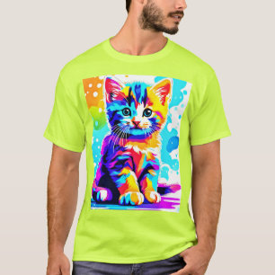 Kleurrijke Kitty Splash T-shirt
