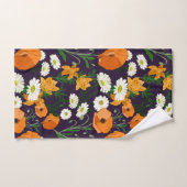 Kleurrijke klaprozen en madeliefjes, sinaasappel e bad handdoek (Handdoek)
