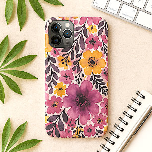 Kleurrijke Klasse Delicate Waterverf Bloemen iPhone 11 Pro Max Hoesje