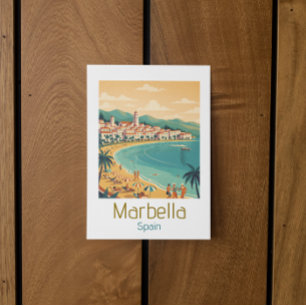 Kleurrijke Klassieke Marbella Spanje Reis Elegante Briefkaart