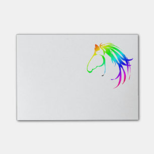 Kleurrijke klassieke veelkleurige paardenhoofd Log Post-it® Notes
