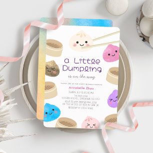 Kleurrijke Kleine Dumpling Kawaii Baby Shower Kaart