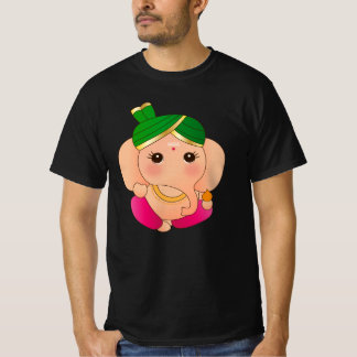 KLEURRIJKE KLEINE LORD GANESHA LOGO UNIEK ONTWERP T-SHIRT