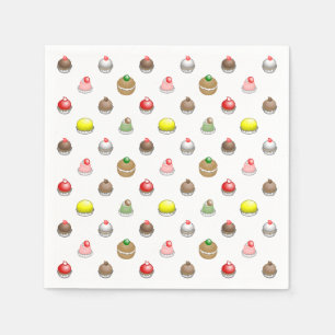 Kleurrijke kleine taarten servet