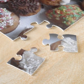kleurrijke kleine verjaardagskaartjes, eten, feest legpuzzel (Zijkant)