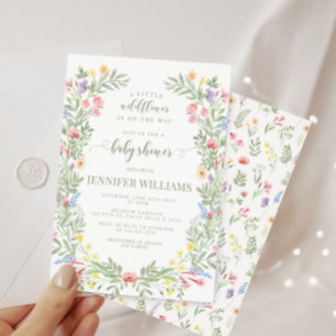 Kleurrijke kleine wilde bloem boho baby meisje dou kaart