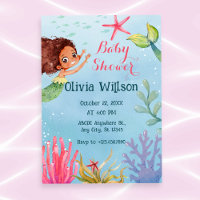 Kleurrijke kleine zeemeermin baby shower