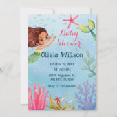 Kleurrijke kleine zeemeermin baby shower kaart (Voorkant)