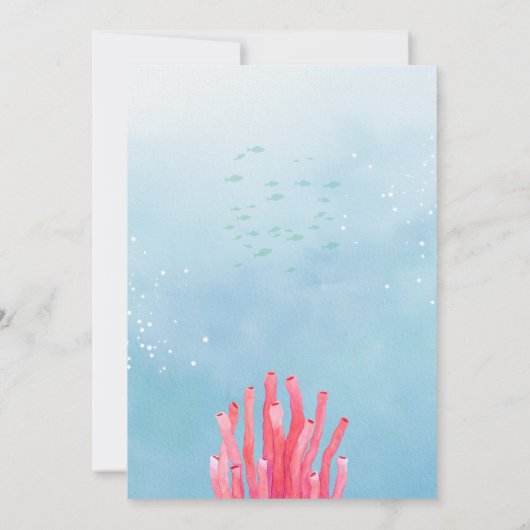 Kleurrijke kleine zeemeermin baby shower kaart (Achterkant)