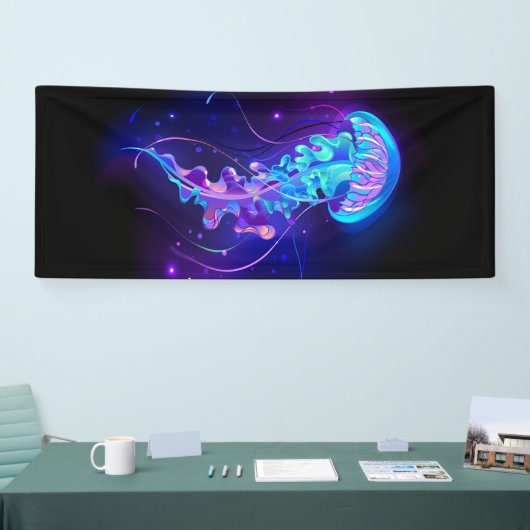 Kleurrijke kleur gloeiende kwal spandoek (Beurs)