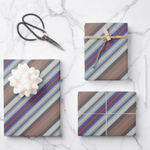 Kleurrijke kleuren van het jaar strepenpatroon inpakpapier vel