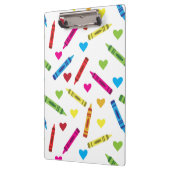 Kleurrijke kleurpotloden en harten patroon Custom Klembord (Links)