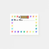 Kleurrijke kleurpotloden en sterren post-it® notes (Voorkant)