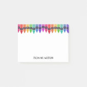 Kleurrijke kleurpotloden notitie van school leraar post-it® notes (Voorkant)