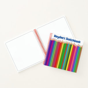 Kleurrijke Kleurpotloden Persoonlijke Kinderen Sch Notitieboek