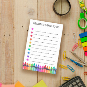 Kleurrijke kleurpotloden & sterren dingen om te do post-it® notes