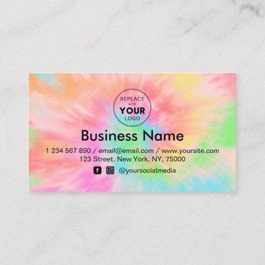 Kleurrijke kleurstof Minimale korting op Logo en m Klantenkaartje (Achterkant)