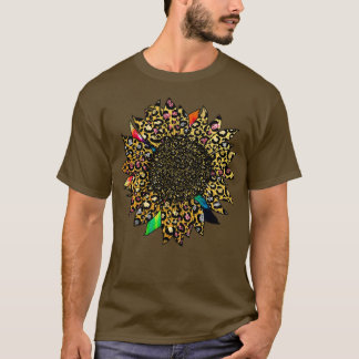 Kleurrijke kleurstof zonnebloem goudroze zilver Gl T-shirt
