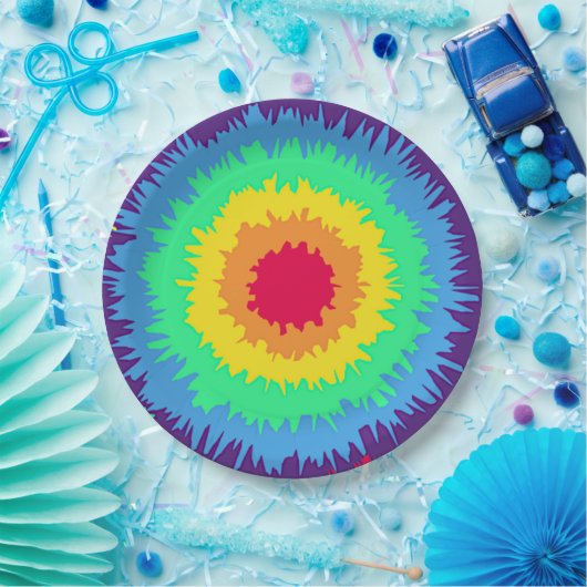 kleurrijke kleurstofkleurstof papieren bordje (Feest)