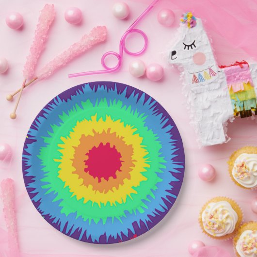 kleurrijke kleurstofkleurstof papieren bordje (Feest)