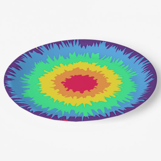 kleurrijke kleurstofkleurstof papieren bordje (Gekanteld)