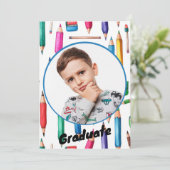 Kleurrijke Kleuterschool Afstuderen Aankondiging (Staand voorkant)