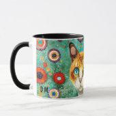Kleurrijke Klimt Style Ginger Cat Mok (Links)