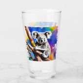 Kleurrijke Koala Beer Watercolor Splash, Glas (Achterkant)
