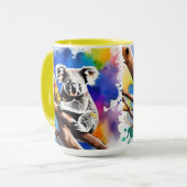 Kleurrijke Koala Beer Watercolor Splash, Mok (Voorkant links)