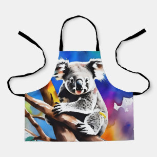 Kleurrijke Koala Beer Watercolor Splash, Schort