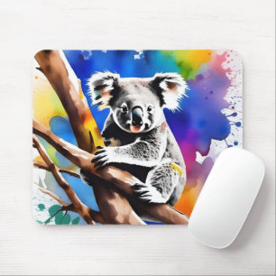 Kleurrijke Koala Beer Waterverf Spat, Muismat
