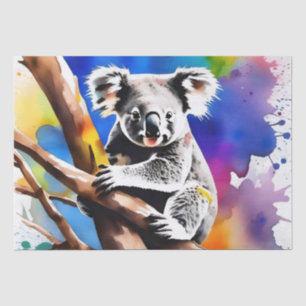 Kleurrijke Koala Beer Waterverf Spat, Tissuepapier