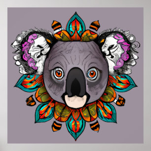 Kleurrijke Koala Mandala Uniek & Interessant Poster