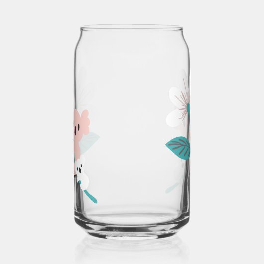 Kleurrijke Koala Patroon Leuke Dier en Bloemen Blikvorm Glas (Rechts)