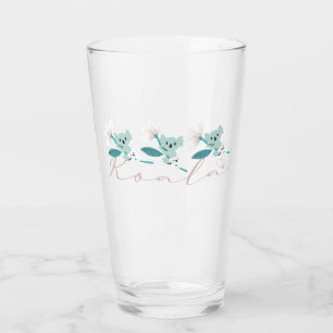 Kleurrijke Koala Patroon Leuke Dier en Bloemen Glas