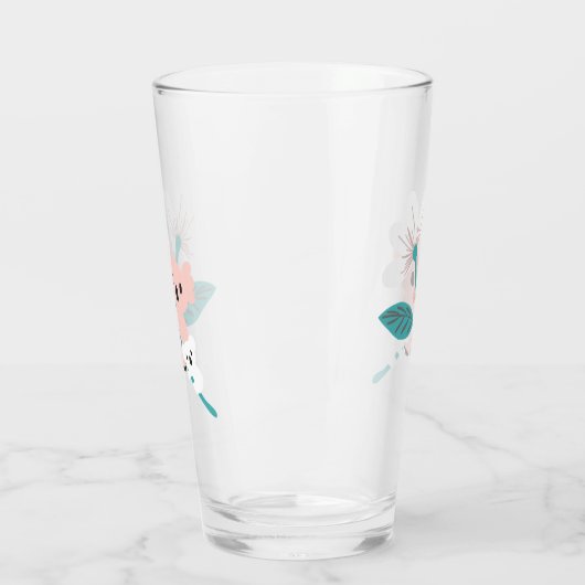 Kleurrijke Koala Patroon Leuke Dier en Bloemen Glas (Links)