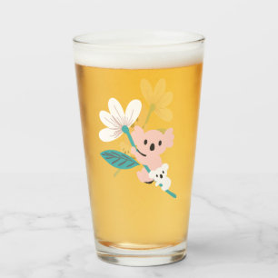 Kleurrijke Koala Patroon Leuke Dier en Bloemen Glas