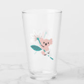 Kleurrijke Koala Patroon Leuke Dier en Bloemen Glas (Voorkant)